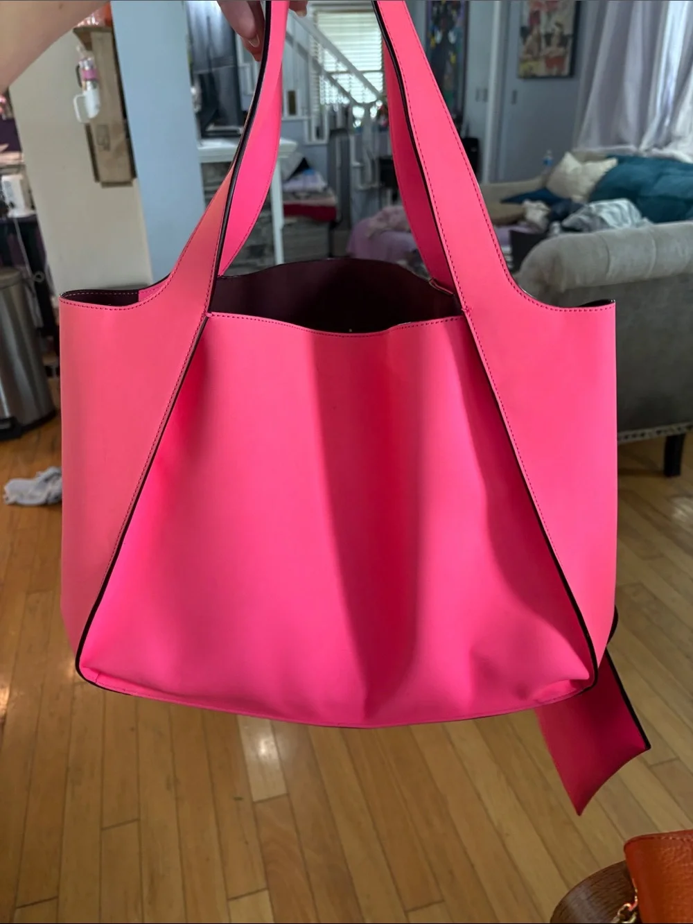 Stella McCartney Hot Pink Perforated Logo Tote